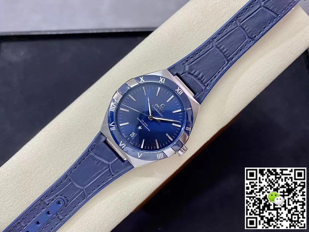 SBF Omega Constellation 131.33.41.21.03.001 VS Factory 1:1 Best Edition Replica Watch Blue Leather Strap